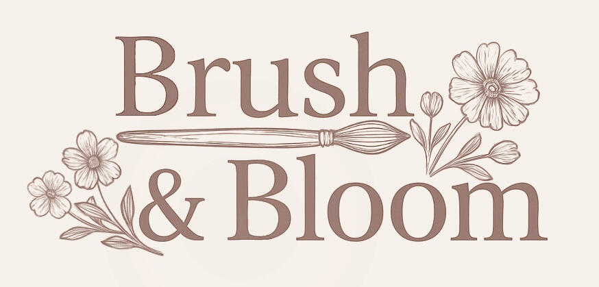 Brush & Bloom Brush & Bloom Brand Logo, Feminine, floral, elegant, cozy, intentional